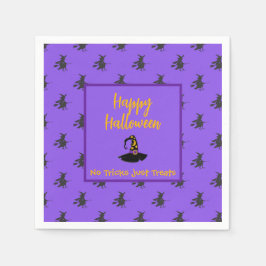 Zwarte paarse halloween wittekaart pet servet