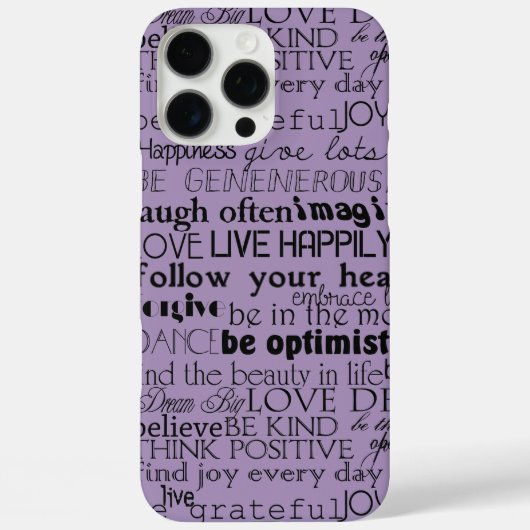 Zwarte Paarse Inspirerend woorden Kerst Case-Mate iPhone Case (Achterkant)