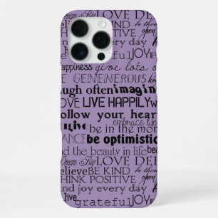 Zwarte Paarse Inspirerend woorden Kerst iPhone 16 Pro Max Hoesje