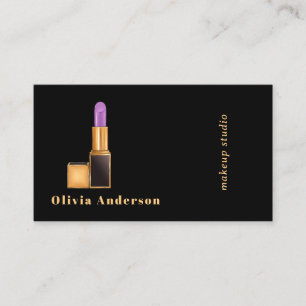 Zwarte Paarse Lippenstift Make-up Artiest MUA Visitekaartje