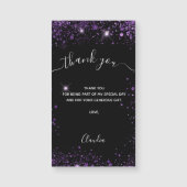Zwarte paarse luxe dank u de kaart magnet (Voorkant)