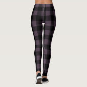 Zwarte, Paarse Matterhorn Gingham Shepherd's Pset Leggings (Achterkant)