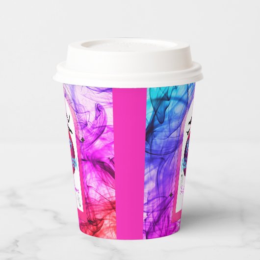 Zwarte Paarse moderne spookachtige vleermuizen Hap Papieren Bekers (Links)