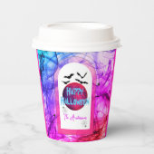 Zwarte Paarse moderne spookachtige vleermuizen Hap Papieren Bekers (Voorkant)