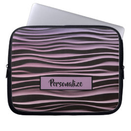Zwarte Paarse moderne technische golven personalis Laptop Sleeve