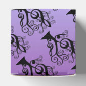 Zwarte & Paarse Muziek Treble Clef Tree Cube Box Bedankdoosjes (Bovenkant)