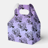 Zwarte & Paarse Muziek Treble Clef Tree Gable Box Bedankdoosjes (Achterkant)