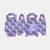 Zwarte & Paarse Muziek Treble Clef Tree Gable Box Bedankdoosjes (Uitgevouwen)