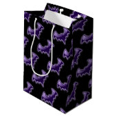 Zwarte & Paarse Nachtvleugel Vleermuizen Cadeaubag Medium Cadeauzakje (Achterkant Gekanteld)