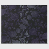 Zwarte Paarse Ombre Modern  Floral Toile Cadeaupapier (Vlak)