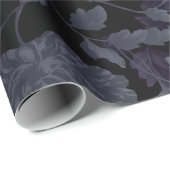 Zwarte Paarse Ombre Modern  Floral Toile Cadeaupapier (Rol Hoek)