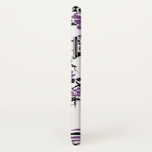 Zwarte paarse pauw & kersenbloesem art nouveau Case-Mate iPhone case (Achterkant / rechts)