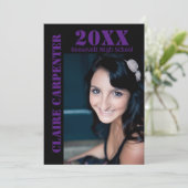 Zwarte/Paarse potloodbrieven - Aankondiging Afstud (Staand voorkant)