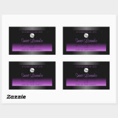 Zwarte Paarse productlabels Zachte glitter met Log Rechthoekige Sticker (Vel)