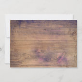 Zwarte Paarse Roos rustieke bruiloft uitnodiging (Achterkant)