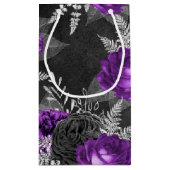 Zwarte Paarse Rozen Zilver laat donkere tuin Klein Cadeauzakje (Achterkant)