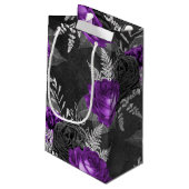 Zwarte Paarse Rozen Zilver laat donkere tuin Klein Cadeauzakje (Achterkant Gekanteld)
