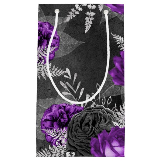 Zwarte Paarse Rozen Zilver laat donkere tuin Klein Cadeauzakje (Voorkant)