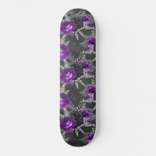 Zwarte Paarse Rozen Zilver laat donkere tuin Persoonlijk Skateboard