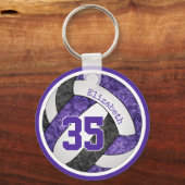 zwarte paarse schoolmeiden volleybal sleutelhanger (Achterkant)