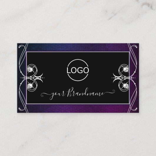  zwarte Paarse spaardiamanten voegen Logo toe Visitekaartje (Voorkant)