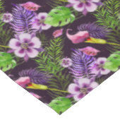 Zwarte paarse tropische flora waterverf patroon tafelkleed (Gekanteld)