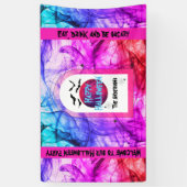 Zwarte Paarse vleermuizen Happy Halloween Party We Spandoek (Verticaal)