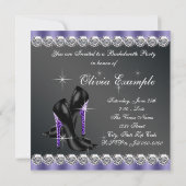 Zwarte Paarse vrijgezellenfeest Kaart (Achterkant)