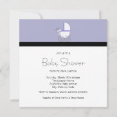 Zwarte Paarse Whimsy Giraffe Baby Meisje Douche Kaart (Achterkant)