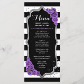 Zwarte Paarse Witte Zilveren Menukaart Programmakaart (Voorkant)