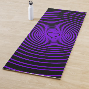 Zwarte Paarse Yogamat met Hart