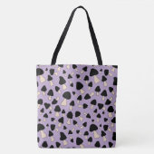 Zwarte paddenstoelen op zacht Paarse Tote Bag (Voorkant)