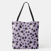 Zwarte paddenstoelen op zacht Paarse Tote Bag (Achterkant)