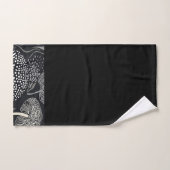 Zwarte paddestoel badhanddoek set bad handdoek (Handdoek)