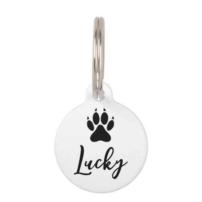  zwarte pagina's afdrukken met telefoonnummer huisdierpenning (Voorkant)