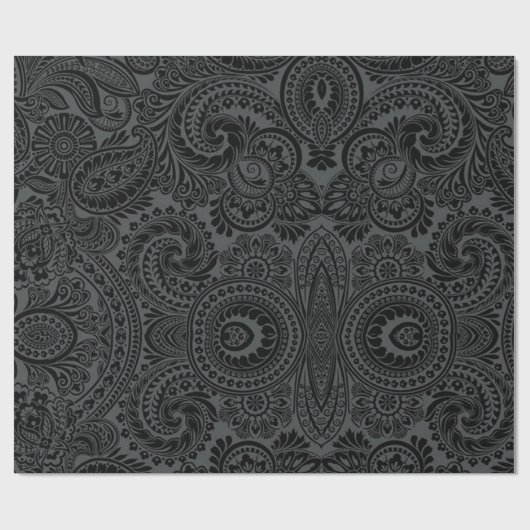 Zwarte Paisley: Cadeaupapier (Vlak)