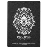 Zwarte Paisley en witte Floral Lace Klembord (Achterkant)