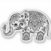 Zwarte paisley olifant sticker (Voorkant)