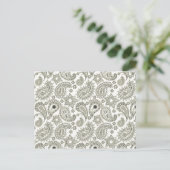 Zwarte Paisley op White Briefkaart (Staand voorkant)