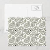Zwarte Paisley op White Briefkaart (Voorkant / Achterkant)