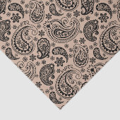 Zwarte Paisley over Tan Background Tissuepapier (Detail)