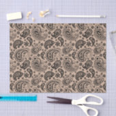 Zwarte Paisley over Tan Background Tissuepapier (Craft)
