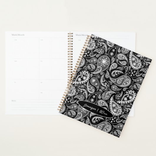 Zwarte Paisley Planner (Display)