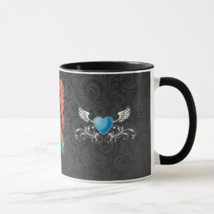 ZWARTE PAISLEY VROUW HAIR BLUE HART MOK