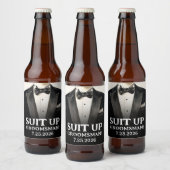 Zwarte Pak Bruidsjonker Voorstel Bierlabels Pak Aa Bier Etiket (Flessen)