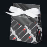 Zwarte pak en rode stropdas tent favor doos voor h bedankdoosjes<br><div class="desc">*Pas uw favoriete doos aan door een achtergrondkleur te selecteren of een betegelde afbeelding te vergroten/verkleinen om uw eigen ontwerp te maken.</div>
