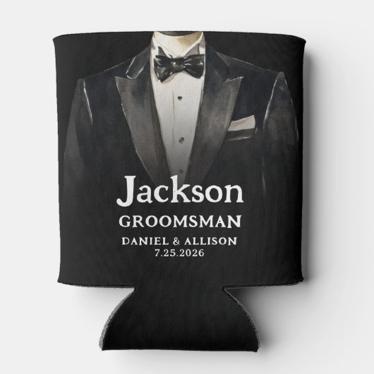 Zwarte pak Groomsman Beer Koelboxxen Blikjeskoeler (Achterkant)
