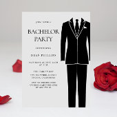 Zwarte pak & stropdas Heren Bachelorfeest Kaart