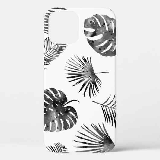 Zwarte palmbladeren:  naadloos. Case-Mate iPhone case (Achterkant)