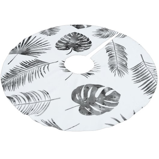 Zwarte palmbladeren:  naadloos. kerstboom rok (Gekanteld)